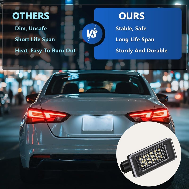 NFSpeeding License Plate Lights Rear Number Lamps Fit Altima Sentra Versa Rogue 26510-8990E Xenon White Rear Tag Light Kit Assembly 2Pcs - Image 4